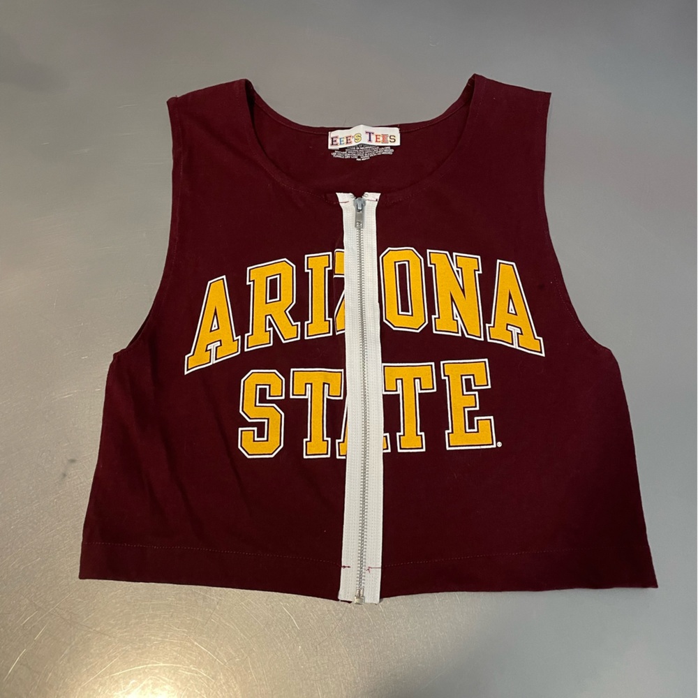 Arizona State sleeveless zip front tank